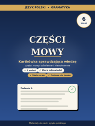 Części mowy - kartkówka