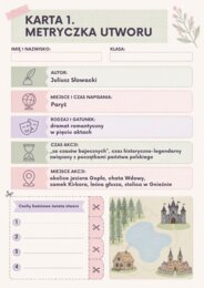 Lapbook, 7 kart pdf, "Balladyna"
