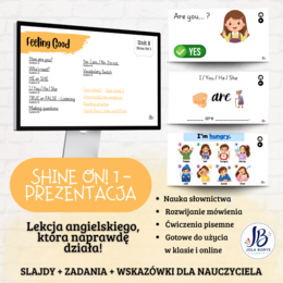 Shine On! 1 – Unit 8: Feeling Good | prezentacja do lekcji – ponad 200 slajdów  + gry i ćwiczenia