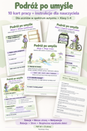 „Podróż po umyśle” — 10 kart pracy dla ucznia ze spektrum autyzmu (klasy 1-4) z instrukcjami dla nauczyciela