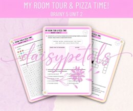 MEGA ZESTAW: Brainy 5 Unit 2 – My Room Tour & Pizza Time (Słownictwo, Gramatyka + KLUCZ)