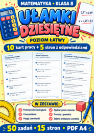 UŁAMKI  DZIESIĘTNE-ŁATWE-klasa 8
