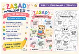 Zasady prowadzenia zeszytu – plakat + kolorowanka A5