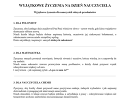 Wyjątkowe życzenia na Dzień Nauczyciela