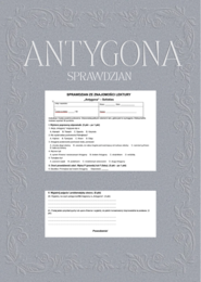 "Antygona"  Sofokles - kartkówka z treści lektury