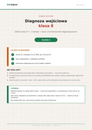 Diagnoza wejściowa z matematyki — klasa 8, zakres klas 4–7 (3 wersje + klucz diagnostyczny)