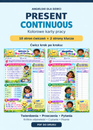 Present Continuous - 10-stronicowy workbook dla uczniów szkoły podstawowej