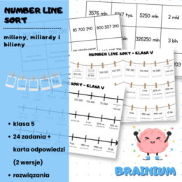 NUMBER LINE SORT (SORTOWANIE LICZB NA OSI LICZBOWEJ) - miliony, miliardy i biliony