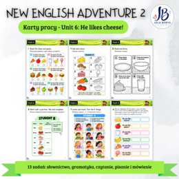 New English Adventure 2 – Unit 6: He Likes Cheese! – zadania komunikacyjne