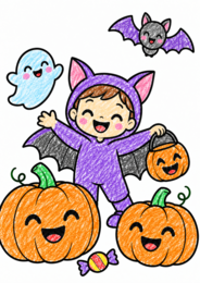Niestraszne Halloween – 28 kolorowanek do druku dla przedszkolaków |PDF A4