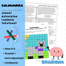 KOLOROWANKA ułamki dziesiętne (zadania tekstowe)