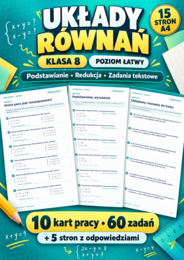 UKŁADY RÓWNAŃ-ŁATWE-klasa 8