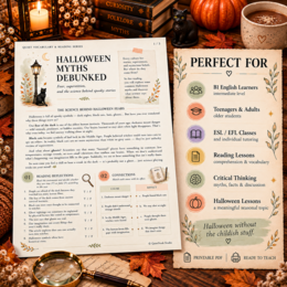 Halloween Myths Debunked – czytanie, słownictwo i critical thinking | B1