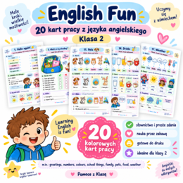„English Fun – 20 kart pracy z języka angielskiego - klasa 2”