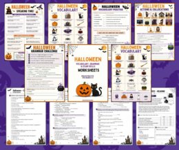 Halloweenowy Zestaw Zadań i Powtórka do Egzaminu Ósmoklasisty (Słownictwo, Gramatyka, Funkcje Językowe + KLUCZ)