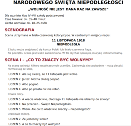 Scenariusz uroczystości - 11 listopada klasy 4-8