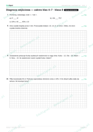 Diagnoza wejściowa z matematyki — klasa 8, zakres klas 4–7 (3 wersje + klucz diagnostyczny)