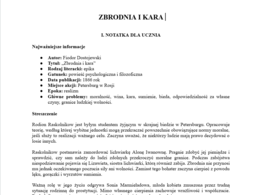Zbrodnia i kara- omówienie lektury