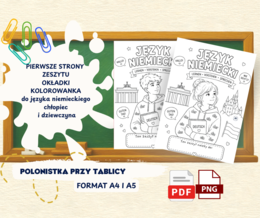 OKŁADKA  PIERWSZA STRONA zeszytu  język niemiecki kolorowanka
