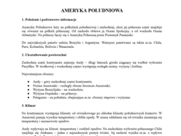 Ameryka Południowa- podstawowe informacje