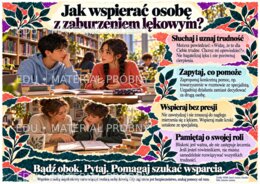 ZABURZENIA LĘKOWE — KIEDY LĘK UTRUDNIA ŻYCIE Gazetka edukacyjna | 20 plansz A4 w układzie poziomym