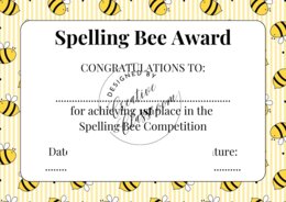 Dyplomy na konkurs Spelling Bee