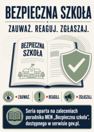 Bezpieczeństwo w szkole- odpowiedzialność procentuje! plakaty zgodne z zaleceniami MEN