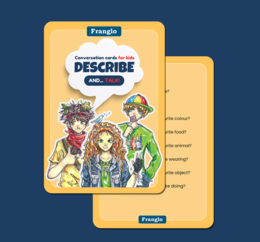 Describe and TALK! Karty konwersacyjne dla dzieci do nauki języka angielskiego.