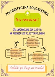 Na sygnał! - gra uważnościowa na pierwszą lekcję języka polskiego