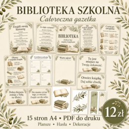 Uniwersalna gazetka do biblioteki szkolnej , caloroczna