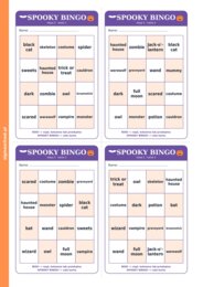 Halloween – Spooky Bingo – język angielski, klasa 5