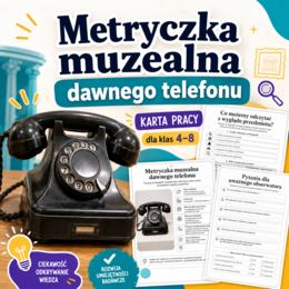 Metryczka muzealna dawnego telefonu