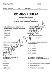 Kartkówka - ROMEO I JULIA