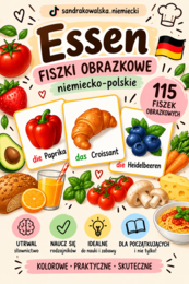 Essen – fiszki obrazkowe niemiecko-polskie
