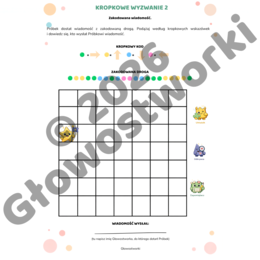 DZIEŃ KROPKI – Kropkowe wyzwania z Próbkiem/ kodowanie, percepcja, uważność / klasy 1–3/ PDF + dyplom