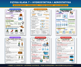 Fizyka Klasa 7: HYDROSTATYKA I AEROSTATYKA | Cały dział: Notatki + Doświadczenie + 4 Stacje zadaniowe + Klucz odpowiedzi (PDF)