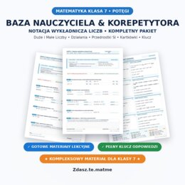 Notacja Wykładnicza Klasa 7 – Kompletny Pakiet Edukacyjny: Duże i Małe Liczby (8 Kart Pracy + Minutówka Grupa A, B i C SPE + Pełny Klucz)
