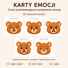 Emocje w przedszkolu – scenariusz zajęć + karty emocji i bajka | 4–6 lat