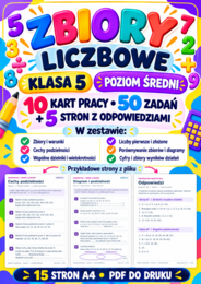 ZBIORY LICZBOWE-ŚREDNIE-klasa 5