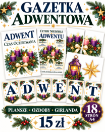 🕯️ Gazetka adwentowa do szkolnej sali lub gabloty