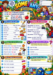 ENGLISH GRAMMAR – 10 KOLOROWYCH KART PRACY A4 | najważniejsza gramatyka angielska | klasy 4–8 | PDF do druku