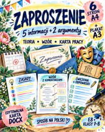 Zaproszenie bez tajemnic – zasady, wzór, karta pracy, odpowiedzi i plakat | E8