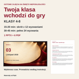 11 listopada - MISJA NIEPODLEGŁA, teleturniej i quiz klasowy, klasy 4-8, PPTX + PDF