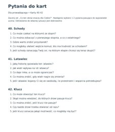 Od czego zacząć?  Karty metaforyczne do rozmów z pedagogiem i psychologiem — klasy 4–8