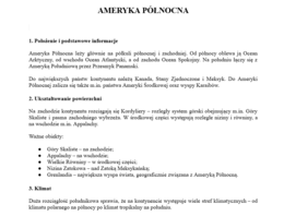 Ameryka Północna- podstawowe opracowanie