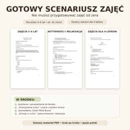 Emocje w przedszkolu – scenariusz zajęć + karty emocji i bajka | 4–6 lat
