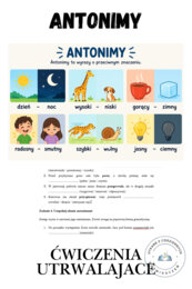 ANTONIMY – ćwiczenia utrwalające