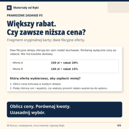 Procenty - klasa 7 | 6 decyzji zakupowych, arkusze A/B i wyjściówki