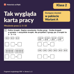 Mnożenie przez 2, 5 i 10 - karta pracy z kluczem | Matematyka, klasa 2 | Wariant A