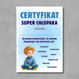 Certyfikat Super Chłopaka